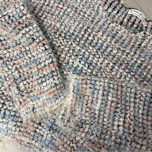 Made With Love Multi Color Fuzzy Sweater Sz M - Picture 4 of 5